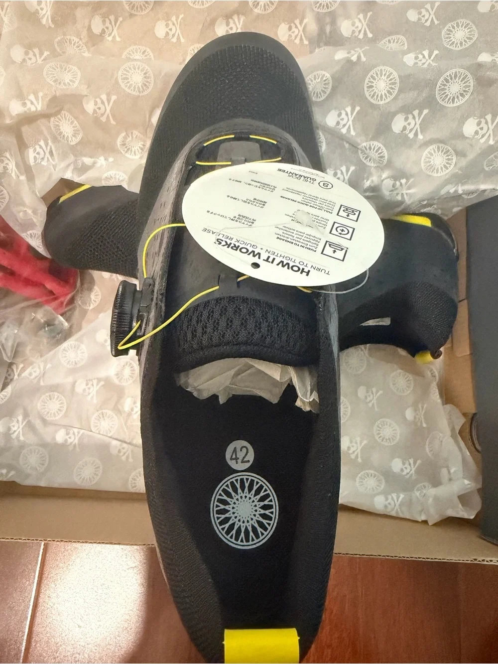 soulcycle Women’s Black Cycling Shoe with Yellow Trim and BOA